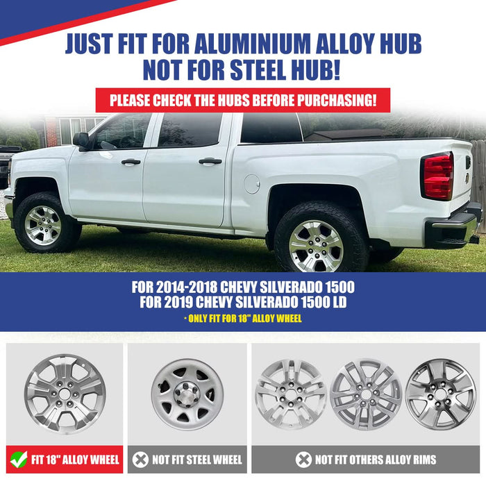 WOLFSTORM 4-Pack 18 Inch Wheel Rim Cover Hubcaps for 2014-2019 Chevy Silverado 1500