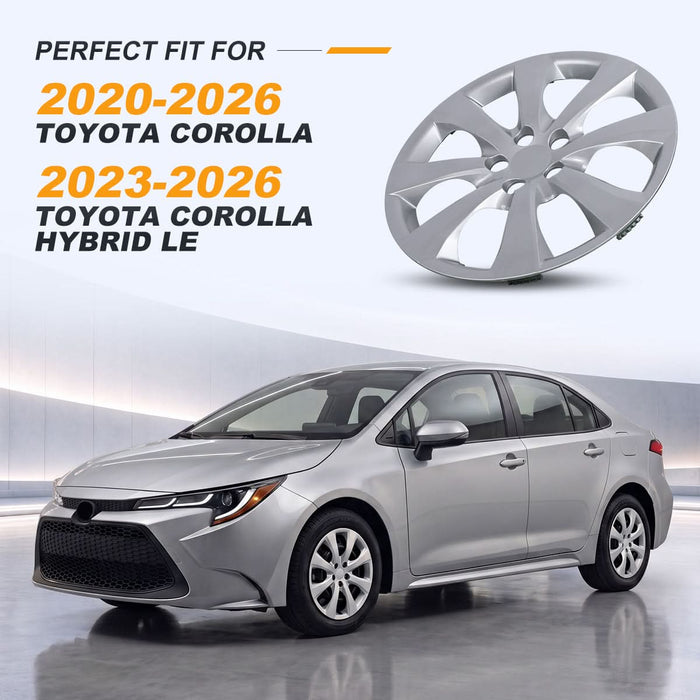 WOLFSTORM 4-Pack 16 Inch Wheel Rim Cover Hubcaps for 2020-2026 TOYOTA COROLLA