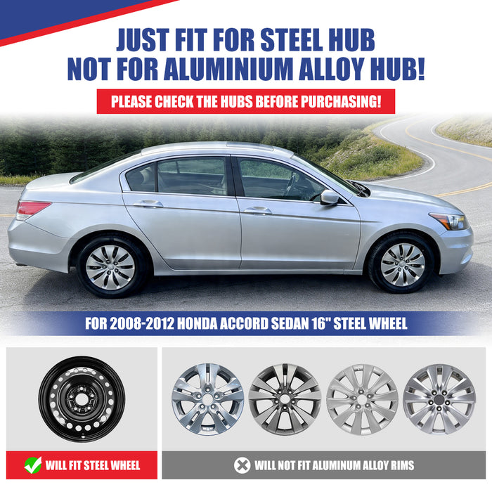 WOLFSTORM 4-Pack 16 Inch Wheel Rim Cover Hubcaps for 2008-2012 HONDA ACCORD SEDAN