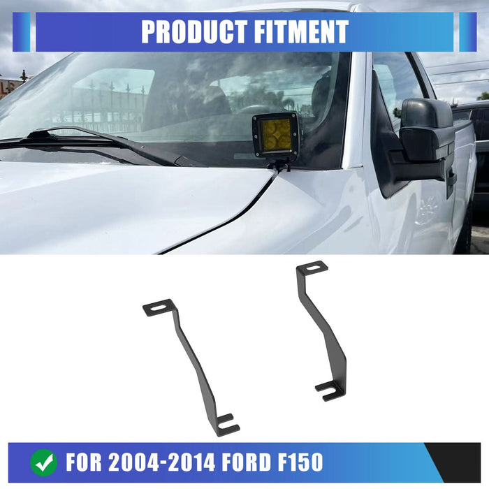 WOLFSTORM 2PCS LED A-Pillar Light Mount Brackets for 2004-2014 Ford F-150