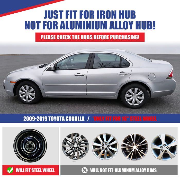 WOLFSTORM 4-Pack 16 Inch Wheel Rim Cover Hubcaps for TOYOTA COROLLA & TOYOTA MATRIX