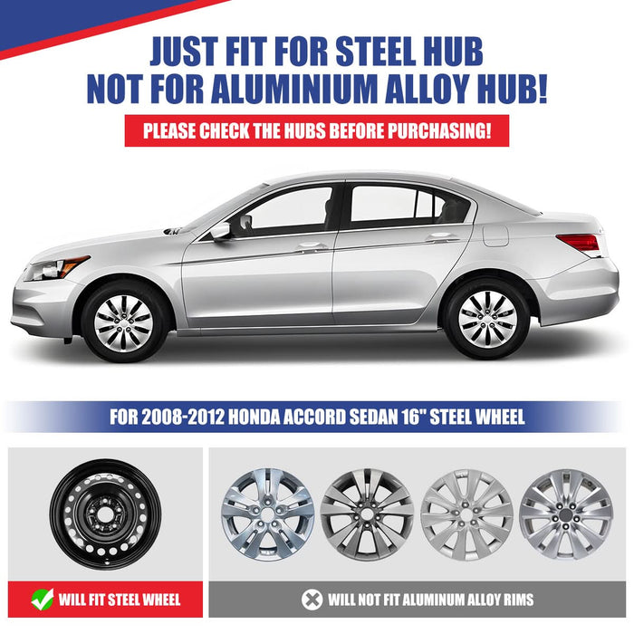 WOLFSTORM 4-Pack 16 Inch Wheel Rim Cover Hubcaps for 2008-2012 HONDA ACCORD SEDAN
