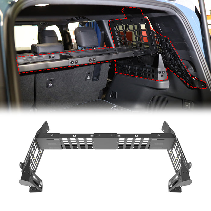 WOLFSTORM Modular Storage System for 2024-2025 Toyota Land Cruiser | Rear Window Flank Panel, Storage Pockets & Cargo Basket Bundle