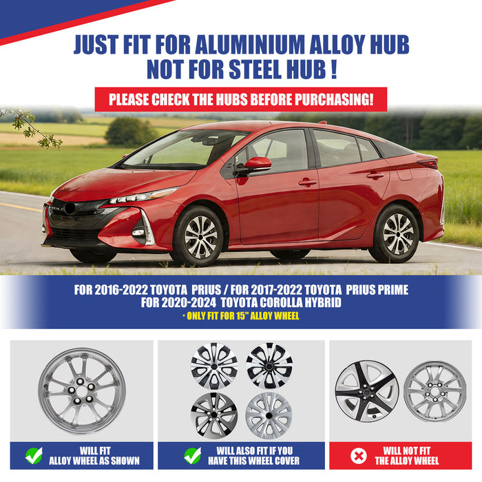 WOLFSTORM 4-Pack 15 Inch Wheel Rim Cover Hubcaps for 2016-2022 TOYOTA PRIUS