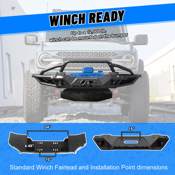 WOLFSTORM Front Bumper for Ford Bronco 2021 - 2026(Not for Bronco Sport) Offroad Bumper