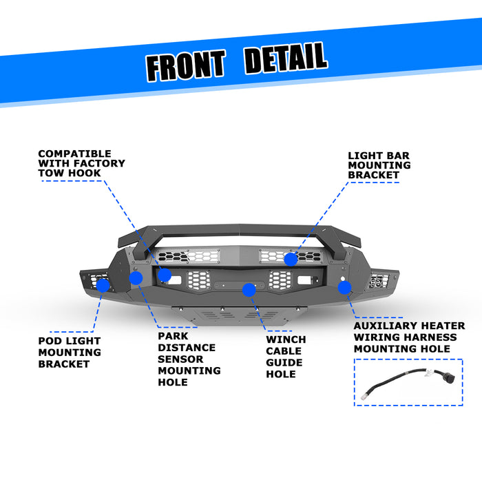 WOLFSTORM Front Bumper for 2022-2026 chevrolet silverado 1500