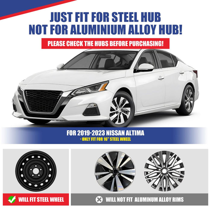 WOLFSTORM 16 Inch Hubcaps Fit for 2019-2025 Nissan Altima, Set of 4 Black Lacquer & Red Lacquer Wheel Covers, ABS&PC Material Wheel Rim Covers for Steel Wheels, Snap-On Installation, 16 Inch Black Lacquer & Red Lacquer 4-Piece