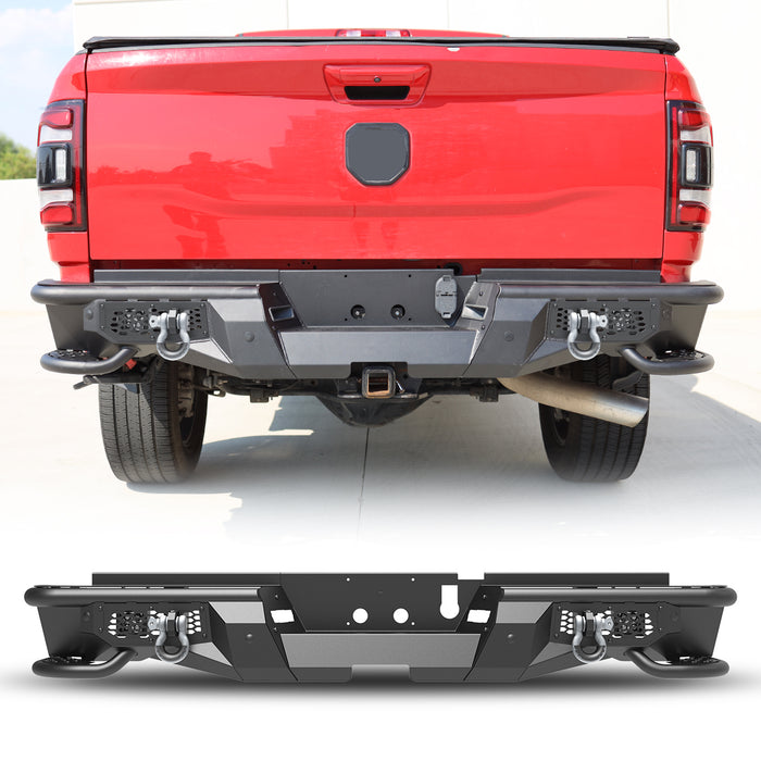 WOLFSTORM Rear Bumper for 2014-2021 Toyota Tundra, a set of 4 Inch LED Lights and a set of D-Rings Included