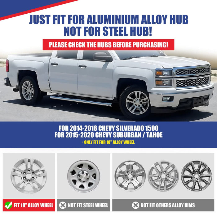 WOLFSTORM 4-Pack 18 Inch Wheel Rim Cover Hubcaps for 2014-2018 Chevy Silverado 1500