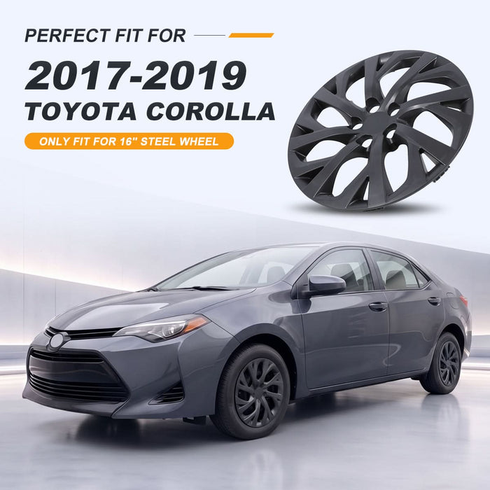 WOLFSTORM 16 Inch Hubcaps Wheel Cover Fit for 2017-2019 TOYOTA COROLLA