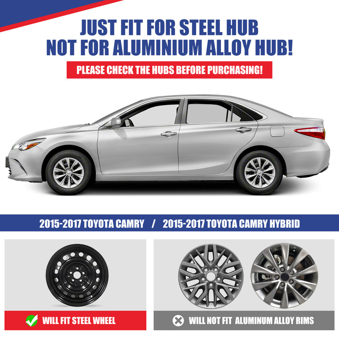 WOLFSTORM 16 Inch Hubcaps Fit for 2015-2017 TOYOTA CAMRY & 2015-2017 TOYOTA CAMRY, Set of 4 Chrome Wheel Covers, ABS&PC Material Wheel Rim Covers for Steel Wheels, Snap-On Installation, 4-Piece