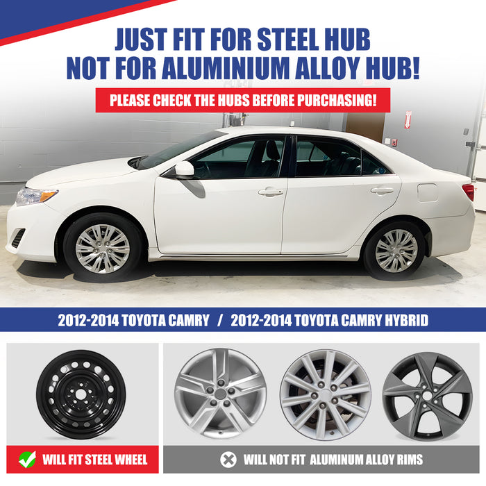 WOLFSTORM 16 Inch Hubcaps Fit for 2012-2014 TOYOTA CAMRY & 2012-2014 TOYOTA CAMRY HYBRID, Set of 4 Chrome Wheel Covers, ABS&PC Material Wheel Rim Covers for Steel Wheels, Snap-On Installation, 4-Piece