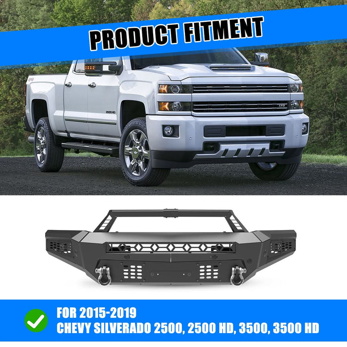 WOLFSTORM Front Bumper for 2015-2019 Chevy Silverado 2500/3500/2500 HD/3500 HD