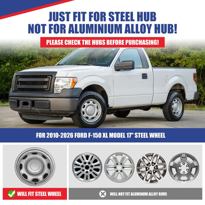 WOLFSTORM 4-Pack 17 Inch Wheel Rim Cover Hubcaps for 2010-2026 Ford F-150