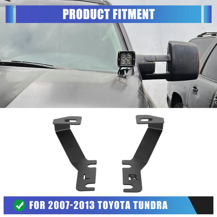 WOLFSTORM 2PCS LED A-Pillar Light Mount Brackets for 2007-2013 Toyota Tundra