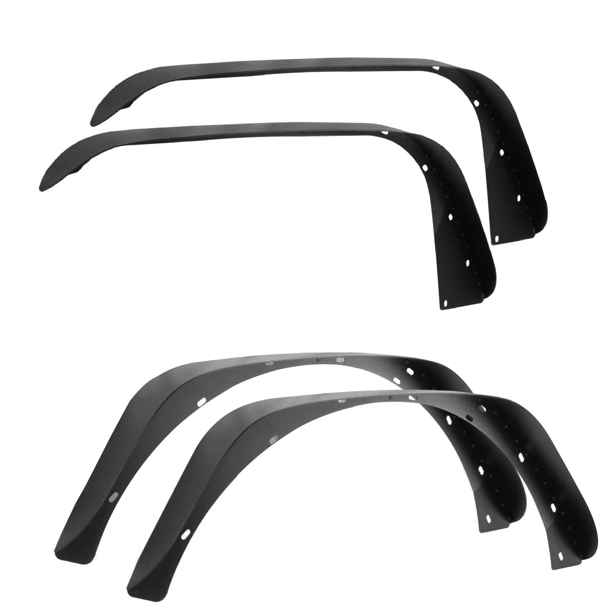 Extensions D'ailes De Voiture Pour Jeep Wrangler Gladiator JT 2018-2023, Ensemble Avant Et Arrière, Volets D'arc De Roue Noirs, Garde-boue, 4 Pièces