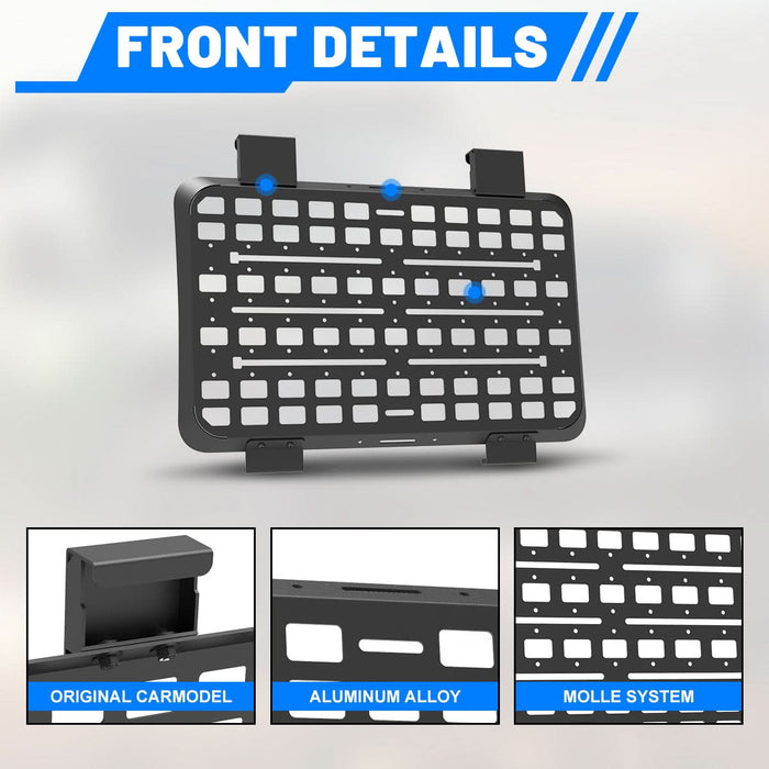 WOLFSTORM Rear Window Molle Panel for The 2018-2025 Jeep Wrangler JL 4 Door, Modular Storage Panel System Rear Window Protective Decoration