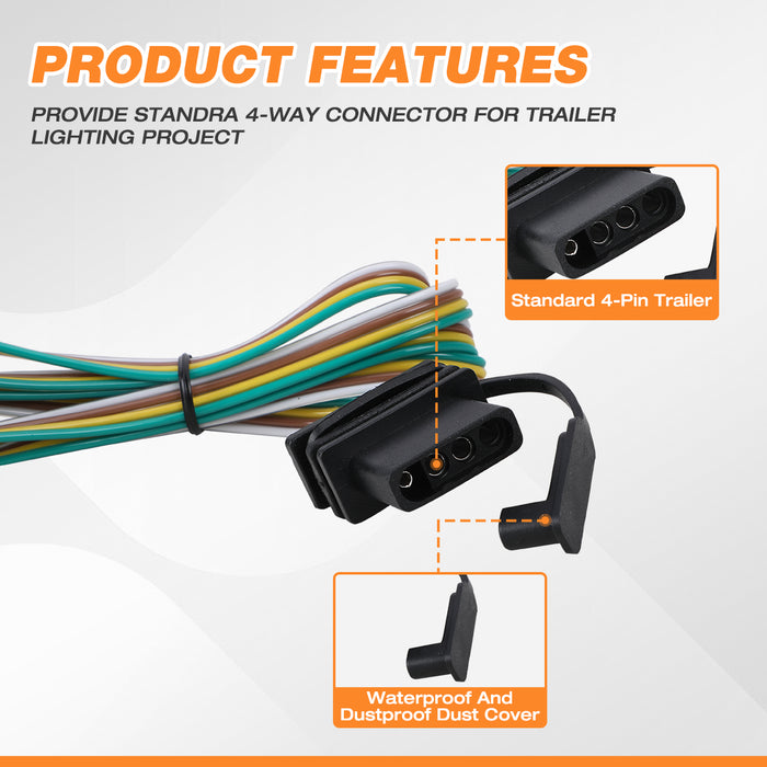 4-Pin Trailer Wiring Harness, Fits for Subaru From Wolfstorm