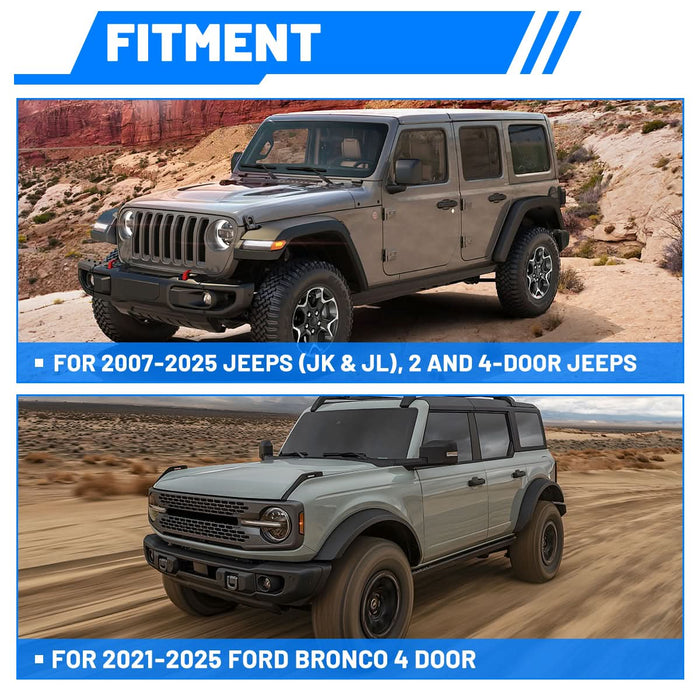 Hard Top Removal Lift & Hoist for 2007-Present Jeep Wrangler JK & JL (2/4 Door) and 2021-2025 Ford Bronco 4-Door ¨C Quick & Easy Assembly, Compatible with Lifted Jeeps
