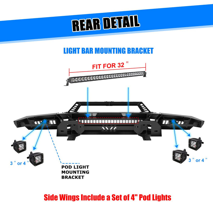 WOLFSTORM Front Bumper for 2009-2014 Ford F-150 £¨Excluding raptor)