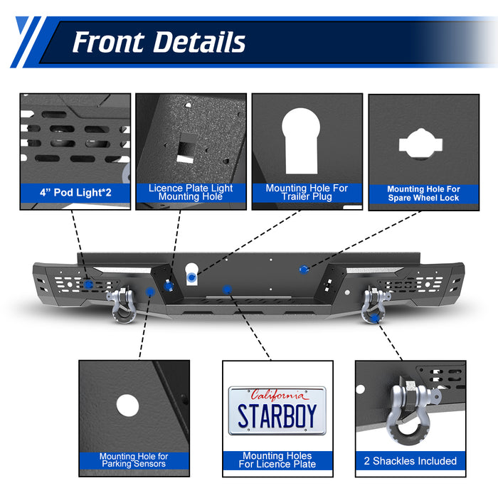 WOLFSTORM Rear Bumper for 2024-2026 Ford Ranger