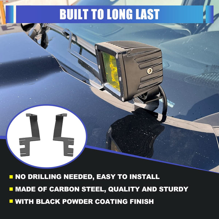 WOLFSTORM A-Pillar LED Lights Bar Mounting Brackets for 2019-2025 Dodge Ram 1500