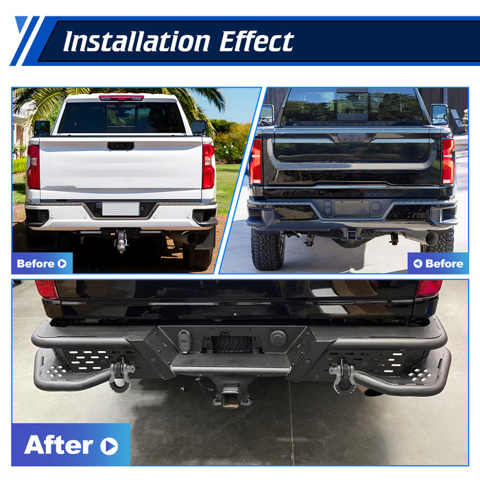 WOLFSTORM Rear Bumper for 2020-2026 Chevy Silverado 2500 HD/3500 HD