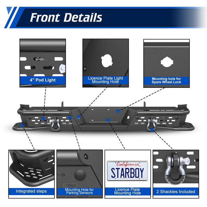 WOLFSTORM Rear Bumper for 1999-2016 FORD F-250/F-350