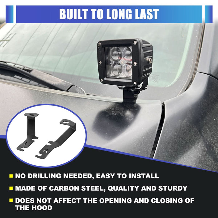 WOLFSTORM 2PCS LED A-Pillar Light Mount Brackets for 2007-2013 Toyota Tundra