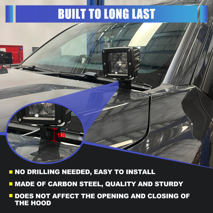 WOLFSTORM A-Pillar LED Lights Bar Mounting Brackets for 2016-2025 Toyota Tacoma & 2025 4 Runner