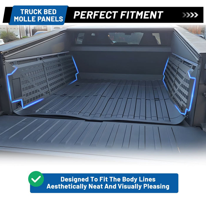 WOLFSTORM Truck Bed Molle Panels（2 PCS）, Compatible with Tesla Cybertruck Accessories, Suitable for Tesla Cybertruck 2024 2025