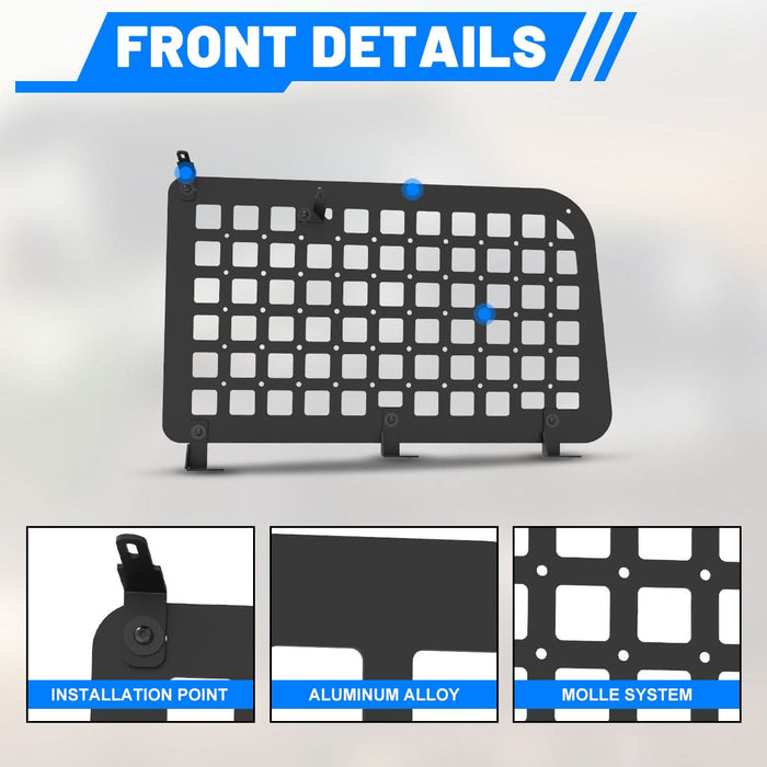 WOLFSTORM Rear Window Inner Molle Panel for 2018-2025 Jeep Wrangler JL 4-Door