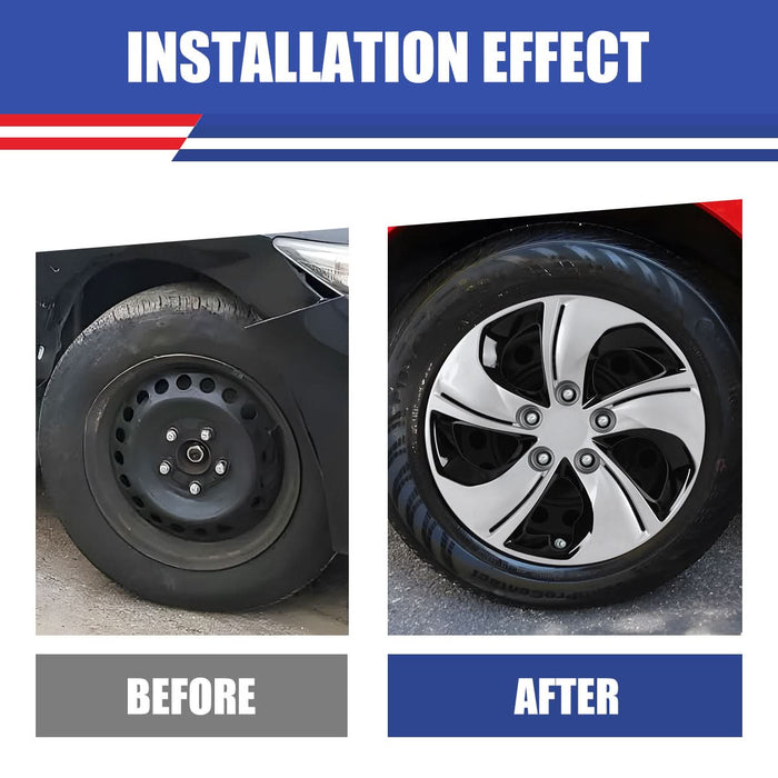 WOLFSTORM 4-Pack 15 Inch Wheel Rim Cover Hubcaps for 2013-2015 HONDA CIVIC SEDAN