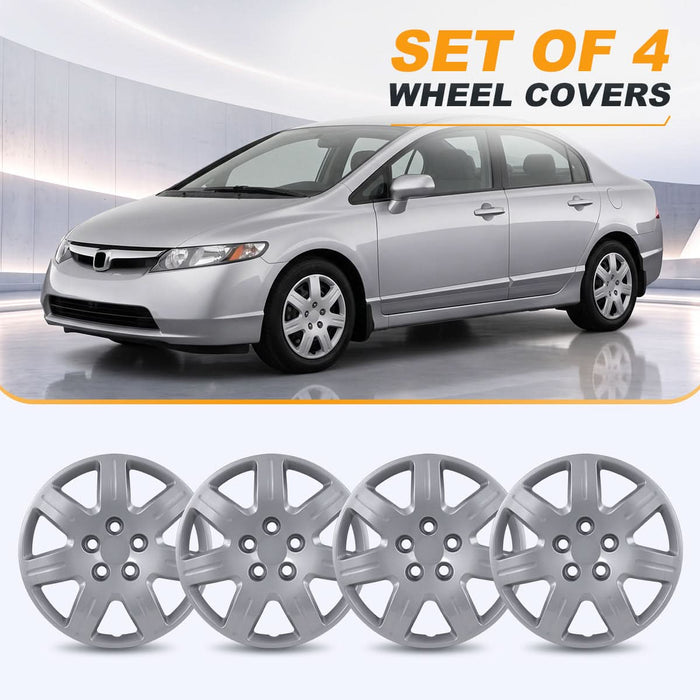 WOLFSTORM 4-Pack 16 Inch Wheel Rim Cover Hubcaps for 2006-2011 Honda Civic