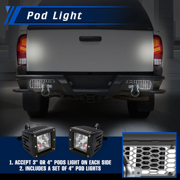 WOLFSTORM Rear Bumper for 2005-2015 Toyota Tacoma