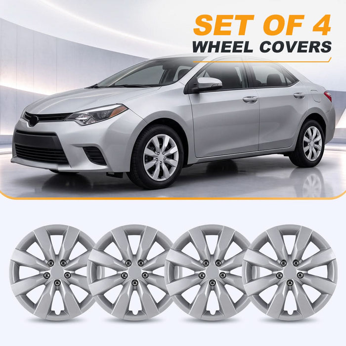 WOLFSTORM 4-Pack 16 Inch Wheel Rim Cover Hubcaps for 2014-2016 TOYOTA COROLLA（With Bolts）