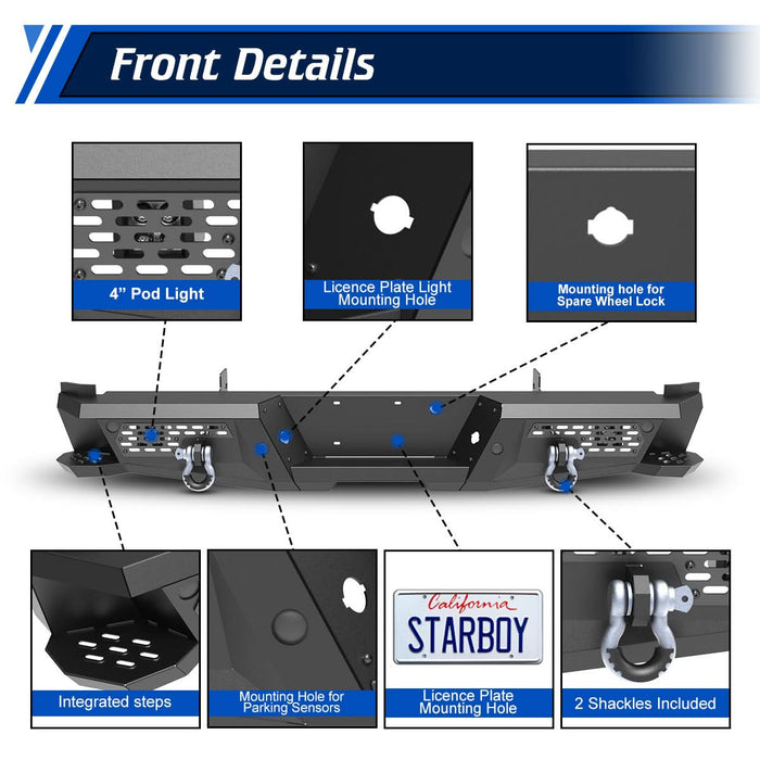 WOLFSTORM Rear Bumper for 1999-2016 FORD F-250/F-350