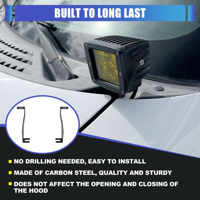 WOLFSTORM 2PCS LED A-Pillar Light Mount Brackets for 2004-2014 Ford F-150