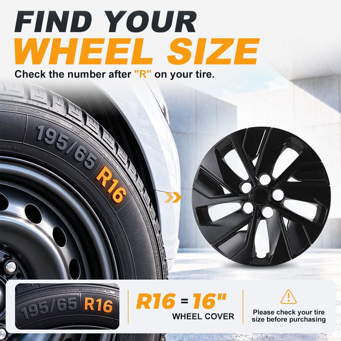 WOLFSTORM 16 Inch Hubcaps Wheel Cover Fit for 2019-2025 Nissan Altima