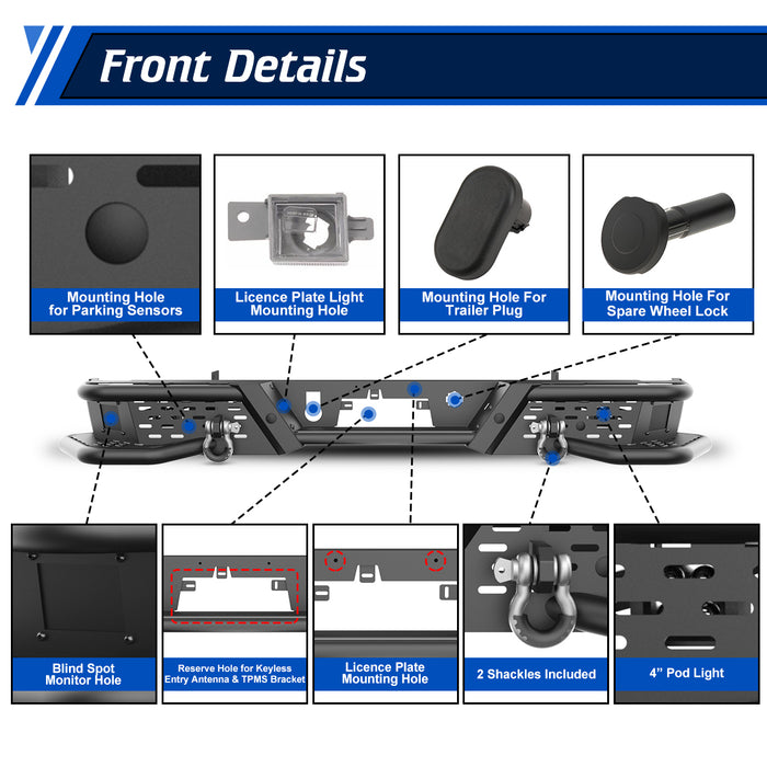 WOLFSTORM Rear Bumper for 2020-2026 Chevy Silverado 2500 HD/3500 HD