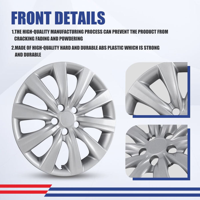 WOLFSTORM 4-Pack 16 Inch Wheel Rim Cover Hubcaps for 2009-2013 TOYOTA COROLLA