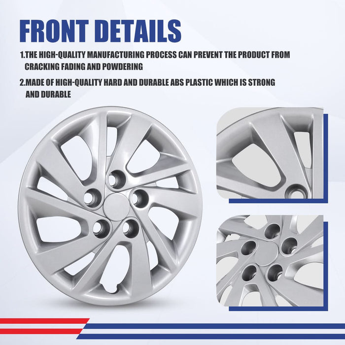 WOLFSTORM 4-Pack 15 Inch Wheel Rim Cover Hubcaps for 2017-2020 Hyundai Elantra Sedan