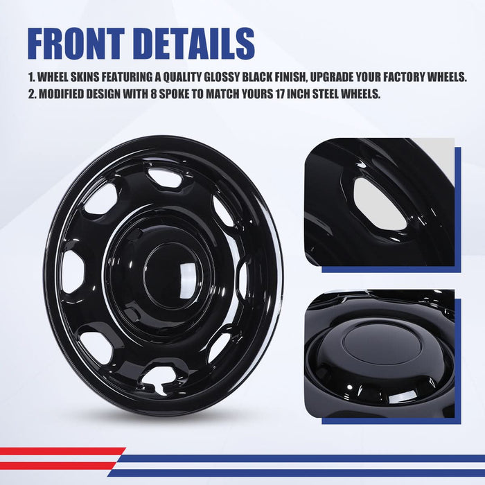 WOLFSTORM 4-Pack 17 Inch Wheel Rim Cover Hubcaps for 2010-2026 Ford F-150