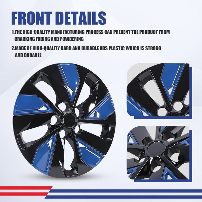 WOLFSTORM 16 Inch Hubcaps Fit for 2019-2025 Nissan Altima, Set of 4 Black Lacquer & Red Lacquer Wheel Covers, ABS&PC Material Wheel Rim Covers for Steel Wheels, Snap-On Installation, 16 Inch Black Lacquer & Red Lacquer 4-Piece