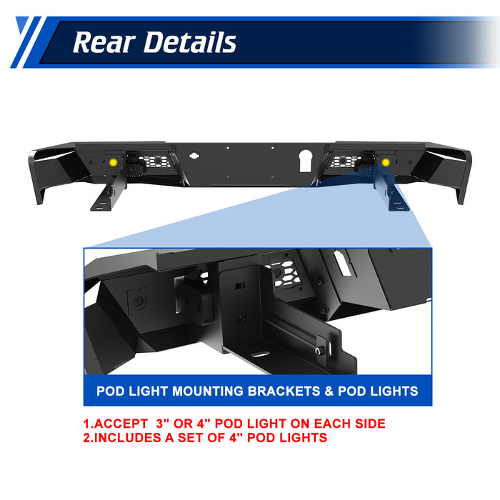 WOLFSTORM Rear Bumper for 2019-2023 Ford Ranger