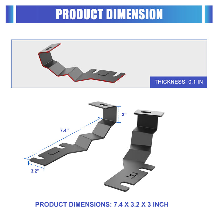 WOLFSTORM A-Pillar LED Lights Bar Mounting Brackets for 2016-2025 Toyota Tacoma & 2025 4 Runner
