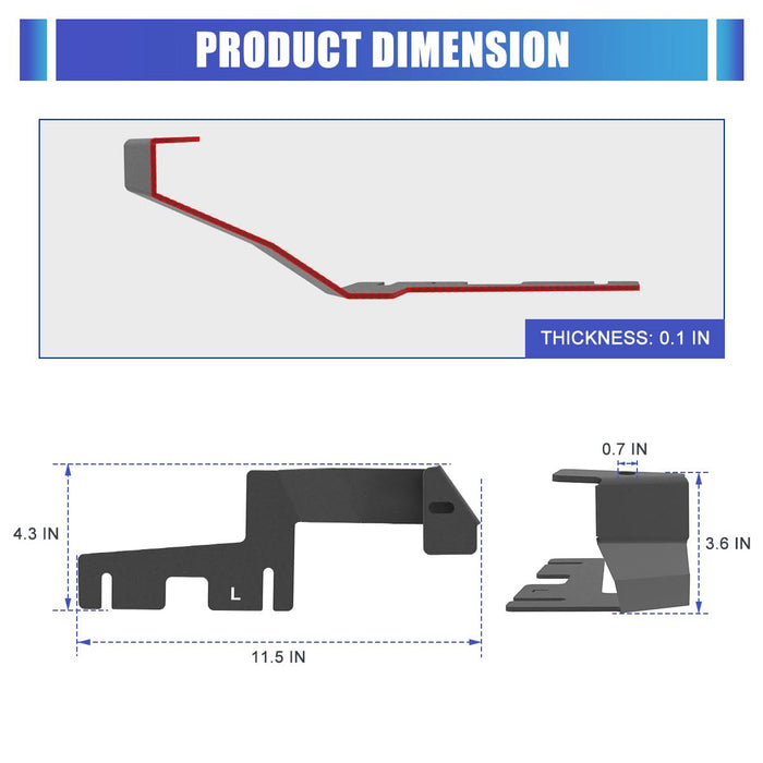 WOLFSTORM A-Pillar LED Lights Bar Mounting Brackets for 2019-2025 Dodge Ram 1500