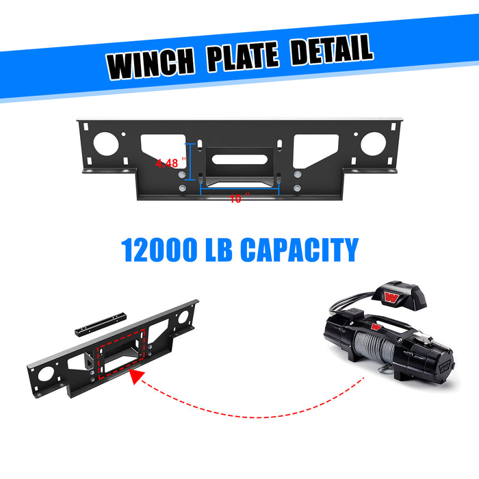 WOLFSTORM Winch Plate for 2013-2018 Dodge RAM 1500 & 2019-2024 CLASSIC