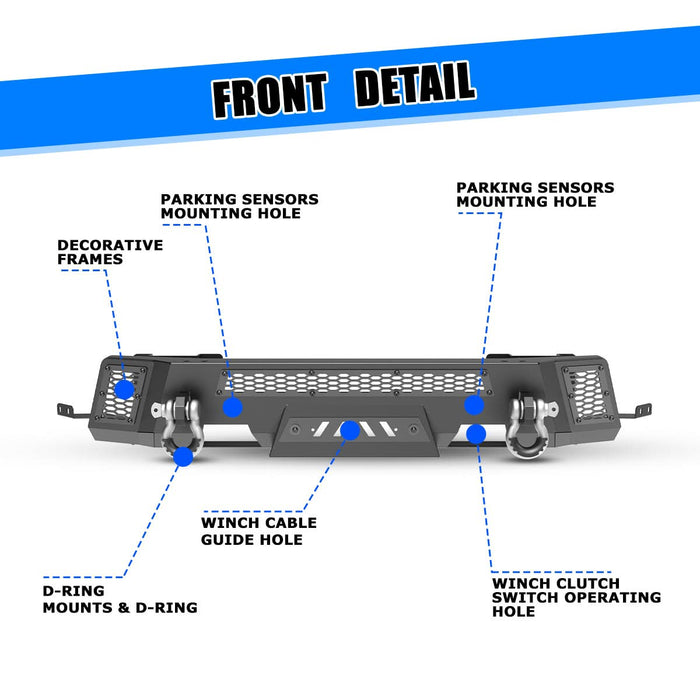 WOLFSTORM Front Bumper for 2019-2023 Ford Ranger