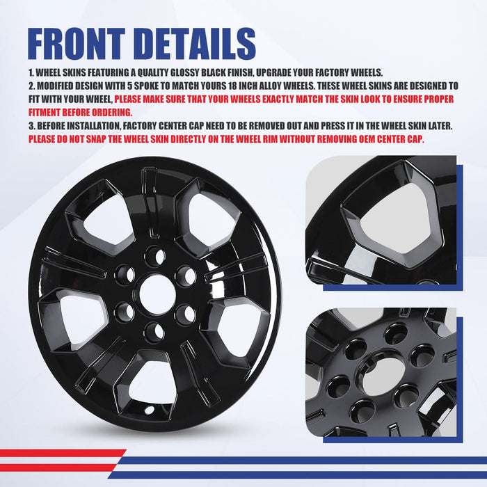 WOLFSTORM 4-Pack 18 Inch Wheel Rim Cover Hubcaps for 2014-2019 Chevy Silverado 1500